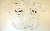バンドルパックof 2 Baby Fanatics Officially Licenced Infant 3 to 6月Louisiana State Tigers 100 %コットンホワイトBaby