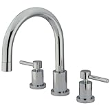 キングストン真鍮ks832 DLコンコードローマの浴槽フィラーwithメタルレバーハンドル 8-Inch Adjustable Center KS8321DL 1