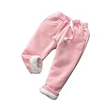 Burning Go キッズパンツ 裏起毛 もこもこ リボン　ポンポン付き 女の子 ウサギ 秋冬 ロング丈