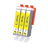 BCI-381XL BCI-380XL 互換インク キヤノン(canon)用 BCI-381XL/380XL BCI-381XLY イエロー 3個 対応機種:PIXUS TS6130 TS6230 TS6330 TS7430 TS7330 TR7530 TR8530 TR8630 TR9530 TR703 TS8130 TS8230 TS8330 TS8430 【残量表示対応/個包装/大容量】