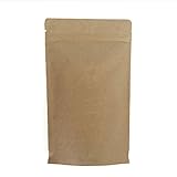 価格/ 50個Aspireクラフトコーヒーバッグwith Degassingバルブand Ziplock、複数のサイズ( 4oz、8オンス、16オンス、FDA準拠 One size ER0043_8O