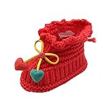 Tonsee 超可愛い ベビー シューズ 赤ちゃん ニットシューズ 暖かい ファーストシューズ (スイカレッド)