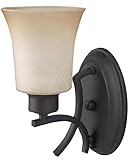 CANARM LTD RIWF250A01 ORB Flamenco 1 Light Wall Amber Scavo Glass 60W Type A Oil Rubbed Bronze Finis