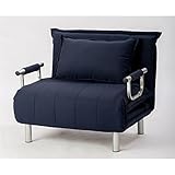 折りたたみソファーベッド/カウチソファー 【シングルサイズ】 肘付き 6段階リクライニング 『ビータII』 紺(ブルー) 直送【TS2052】 top1-ds-1748397-ah [簡素パッケージ品]