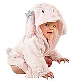 DAN Baby Cotton Cartoon Animal Hooded Towel Bath Robe 1-12 Months(Pink Dog) by DAN