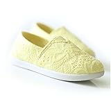 Spinas（スピナス） ベビー キッズ レーススリッポン 自分で履けるもん！スポッと履きやすいお姫様納得の爽やかなカラーが可愛いレースシューズ！全３色（ホワイト　パープル　イエロー） (24, イエ