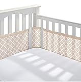 BreathableBaby Mesh Printed Crib Liner, Sand