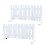 木製ピケットフェンス幅150cm-ホワイト-2個(受注製作)