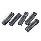 SODIAL(R) 5ｘ600V 15A 8ポジション　8P二重列覆われたバリア　スクリューターミナルブロックストリップ