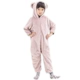 （赤ちゃんまーけっと） クマ 着ぐるみ 女の子 もこもこ着ぐるみ 子供 子供服 キッズ 防寒着 ボア モコモコ ギフト ピンク 100cm