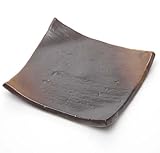 盆栽・苔玉を自分流に飾る【盆栽 苔玉受け皿（焼締茶）15.5ｃｍ】