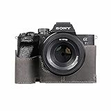 SONY A7M4/A7S3/A7R5/A7VI/A7SIII 用 ボディーハーフケース ボディケース バッテリーの交換でき 三脚ネジ穴付き カメラケース (グレー)