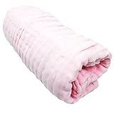 REUSE MARKET ベビーケット 6重ガーゼ素材 タオル 綿100% 肌触り良好 通気性 速乾性 吸水性抜群 おくるみ バスタオル ブランケット 無地 105cm×105cm (ピンク)