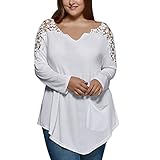 aimtoppyプラスサイズファッション夏Ladyレースレディース長袖Tシャツカジュアルトップブラウス l2 AIMTOPPY