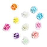 Prettyia 約100個　バラ　ヘッドフラワー　造花　レディース　結婚式　パーティー　ドレスアップ　手作り　スマホ　招待状　ジュエリー　DIY　工芸品　多色選べる - カラフル