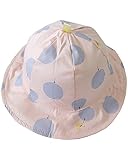 (ラクエスト) Laquest ベビー 帽子 こども用 防風コード ひも付き キッズ 幼児 ハット ドット柄 薄手 男女共用 (ピンク)