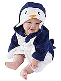 (ウミサト)ベビー バスタオル バスローブ アニマル 風呂 あがり プール 海(ペンギン)