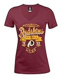 NFLワシントンレッドスキンズレディースBaby Jersey半袖VネックTシャツ、スモール、レッド