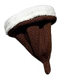 茶色のかわいい冬プラスフラフツ暖かいニットウール品質のベビーハット