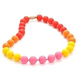 Juniorbeads by Chewbeads Bleecker Jr. Necklace, 100% Safe Silicone - Punchy Pink by Chewbeads