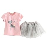ESHOO ベビー ガールズ Tシャツ+バブルプリンセスドレス ガールズ 2-7歳