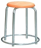 ラウンドスツール(外リング付)RP-3Cオレンジ/クロームメッキ