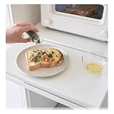 スライドテーブル – トレイ収納、電子レンジ用ラック、作業台、キッチン家電ラック、電子レンジ、オーブン、トースター、炊飯器などに対応、キッチン作業スペース拡張、簡単設置、省スペース、薄型デザイン ホワイト