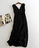 夏の女性の女の子Vネックのイブニングドレスロングドレスの妊婦のドレス妊娠服伸縮性のあるソフトルーズなスリムなファッションパーティー外出ビーチドレス 吸収性 通気性 (Vネック/ブラック)