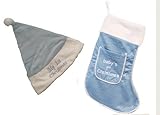 Baby's 1st Christmas Hat, Stocking Set BLUE Baby's First Xmas by Babys 1st Christmas
