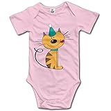 MIKALミカオ　赤ちゃん 男の子 女の子 綿 帽子をかぶってかわいい猫 誕生日 ロンパース 半袖 ジャンプスーツ