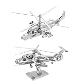 [Mout]2個 3Dメタルパズル Ka-50 航空機 偵察 攻撃ヘリ RAH-66 DIY立体レーザーカットモデルおもちゃアダルト