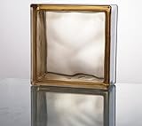 ガラスブロック ◆◆◆デザイン豊富20種類◆◆◆（カラーシリーズ） 190mm角×80mm厚　 (6個セット（1ケース）, Cloudy Brown)