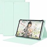 For LUCA TE10D2M64-V1B ケース 9-11インチ タブレットケース マグネット着脱式 3段階スタンドスロット＆視野角度調節 スタンド機能 四隅テンションクリップ固定 耐衝撃設計 PUレザー 高級PUレザー (ミントグリーン, LUCA TE10D2M64-V1B)