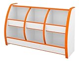 知育家具EVAキッズシリーズ おもちゃばこ 幅95cm カラー6色（オレンジ・グリーン・ブルー・オレンジ・レッド・ホワイト・ブラウン (オレンジ)