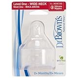 Wide Neck Baby Bottle Nipple 2 Pack Size: Level 1 by Dr. Brown's [並行輸入品]