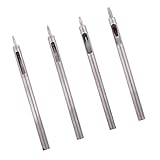Flameer 穴あけパンチ（4本） レザークラフト 皮抜きポンチ 0.5mm/0.8mm/1.0mm/1.5mm 丸穴 シルバー