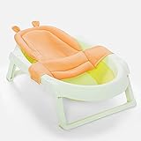 TIDLT バスタブ 折りたたみ式バスタブ インテリジェント温度検知 PP + TPE素材 座って二重に横たわる 新生児用品 旅行に適し 青 パープル イエロー (色 : イエロー いえろ゜)
