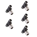 Dolity プラスチック　金属製　チューブ　エアウォーターホースチューブ　空気圧継手　エルボープッシュ　コネクタ　5個パック　5サイズ選択 - DPB6-03