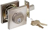 Baldwin 8220 Santa Monica Contemporary Square Single Cylinder Deadbolt Lifetime Satin Nickel [並行輸入品]