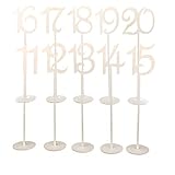 Wooden Shape Table Numbers Stick Set with Base 11-20 [並行輸入品]