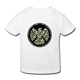 星 ２～６歳子供 半袖 男の子 女の子 アメリカ ドラマ 鷹 迷彩柄 オリジナル ティー Tシャツ White 5-6 Toddler