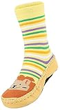 EOZY ベビー ソックス 赤ちゃん用 ルームシューズ 滑り止め付 子供靴 滑り止め付 ファーストシューズ 女の子 男の子 ルームソックス 出産祝い Cイエロー M