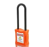 vinmax安全ロックアウトセキュリティ南京錠3 "長いナイロンシャックルロックアウトタグアウトPadlocks Industrial 202lロックwith 1 / 4インチシャックルオレンジ