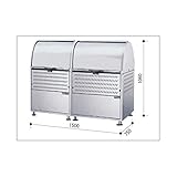 ダイケン クリーンストッカー　CKM-1500R型　連結タイプ　（18-8ステンレスタイプ）　【ゴミ袋（45L）集積目安　19袋、世帯数目安　9世帯】　【ゴミ収集庫】 シルバー