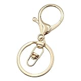 KUKU工房 キーホルダー金具 キーリング 材料 ハンドメイド 10個セット (ライトゴールド)