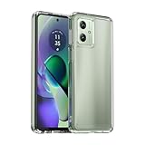Moto G64 5G 用 ケース クリア G64Y 5G/Moto G54 耐衝撃 TPU 柔軟 防指紋 米軍MIL規格 ワイヤレス充電対応 ストラップホール付き 透明 薄型 黄変防止 滑り防止 (透明) 16-G64-01