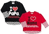 (アイラブパパアンドママ)【I lovePaPa&Mama】 アイラブパパ&ママ 重ね着風 トレーナー 80cm/90cm/95cm 95 ママレッド
