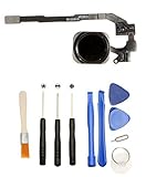 Games&Tech Touch ID Sensor Home Button Key Flex Cable Ribbon Assembly + Tools for iPhone 5S (Black) 