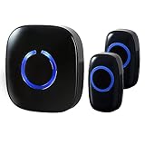 SadoTechモデルCX Wireless Doorbell with 1プラグイン受信機と2リモートボタンオペレーティングat over 500-feet範囲with over 50チャイム、電池