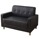 山善(YAMAZEN) コンパクトアームソファ(幅101) ブラック(合皮) KDS-100B(BK)P